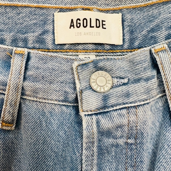 AGOLDE Riley High Rise Straight Leg Dimension Light Medium Blue Size 29 NEW NWT - Picture 8 of 14